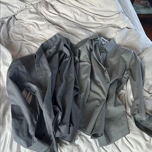 Express Gray Extra Slim Fit Shirt & H&M long sleeve shirts bundle set of 2